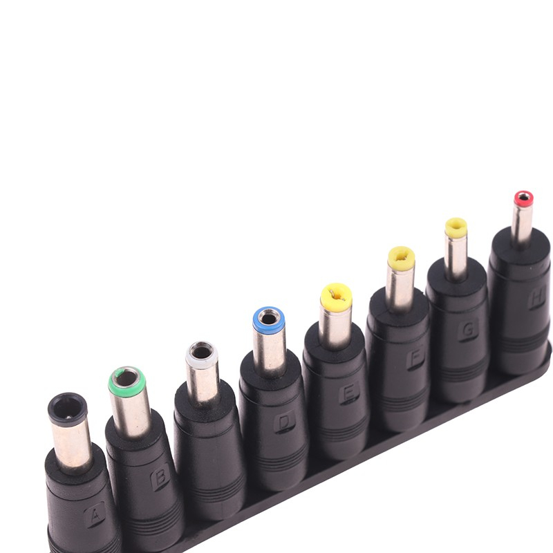 (1m) 5V USB DC Ladekabel USB A Stecker auf Hohlstecker mit 8 Adaptersteckern - Schwarz