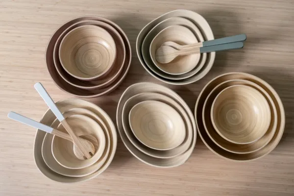 present time PT4140NT, Serveringsskål, Bamboo, Naturlig, Rund, 3 stk