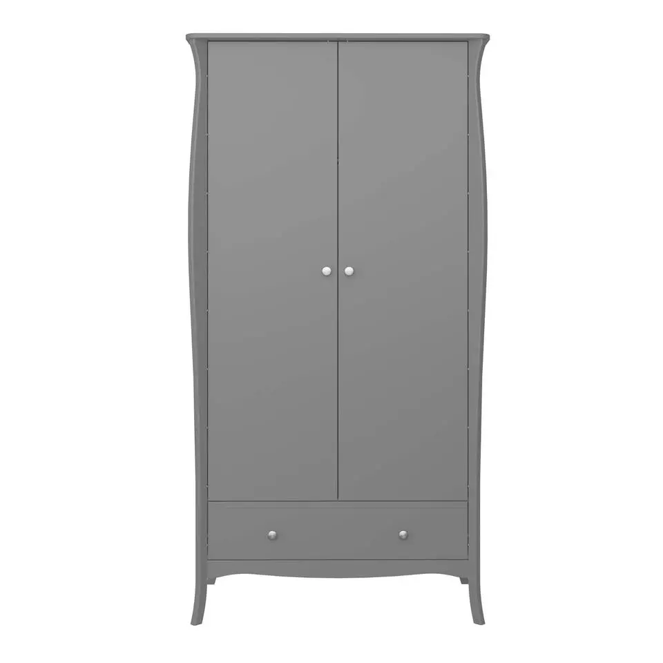 Hioshop Simon kledingkast 1 lade 2 deuren grijs