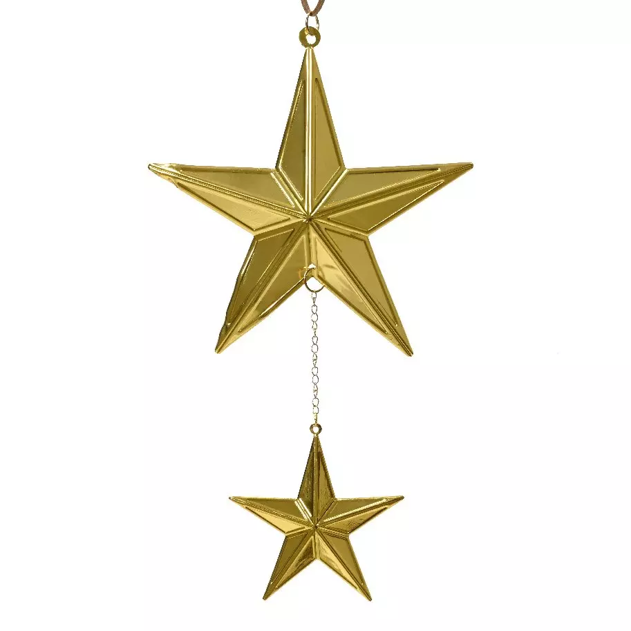 Etoile de Noël à suspendre (H21 cm) Duo Or