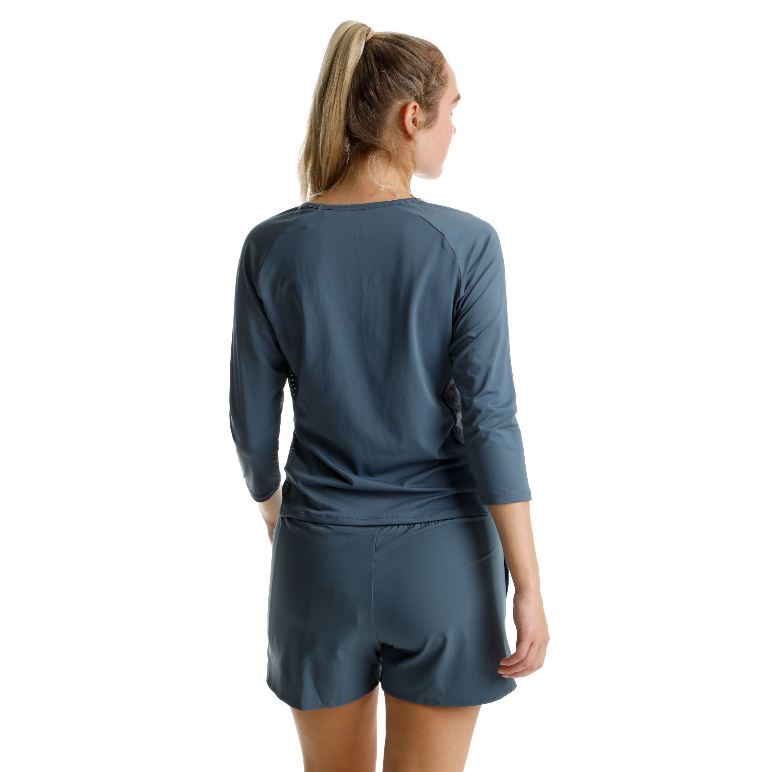 Quiet Please Perspectives Stripes Haut Manches Longues Femmes - Bleu