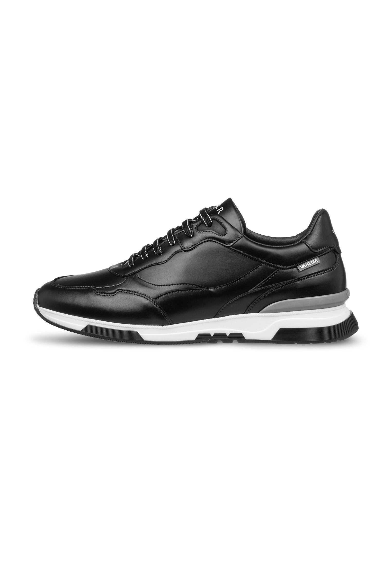 Zwart gladleren Romeo sneaker