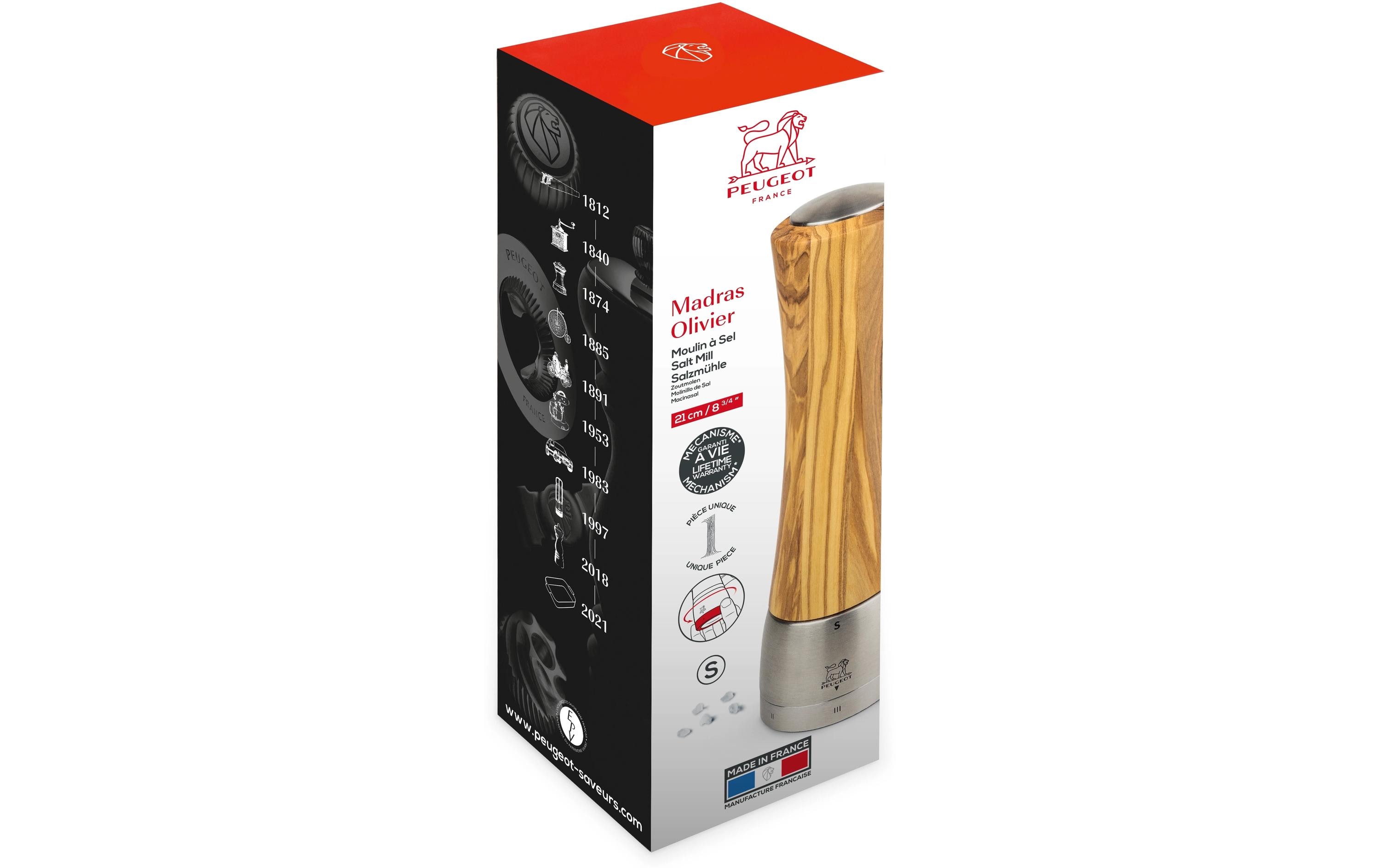 Salzmühle Madras Natur, 16 cmZirlion-Mahlwerk Salzmühle