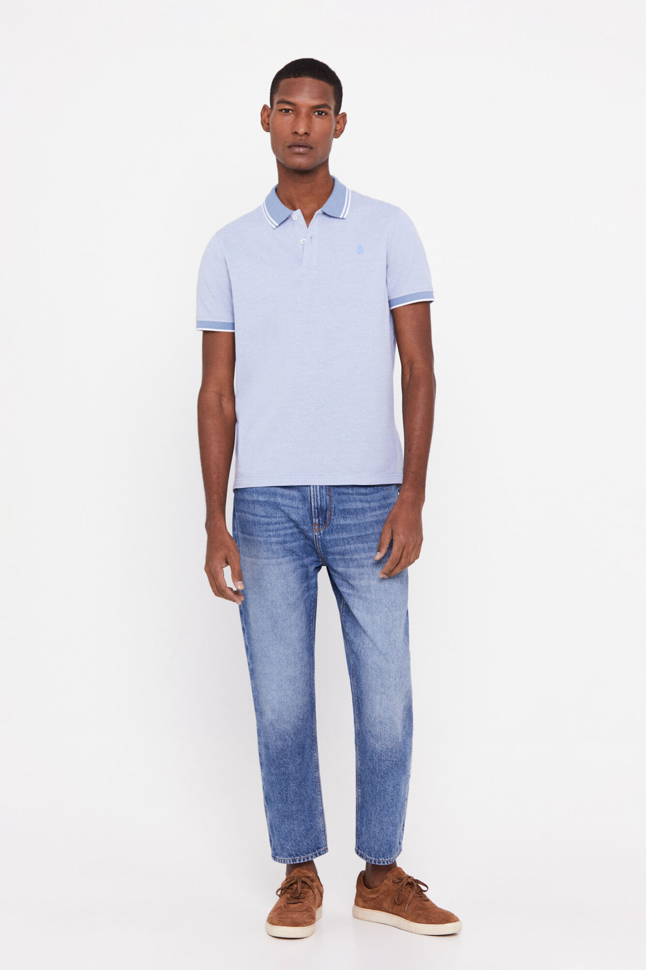 Camisa polo Oxford - Azul