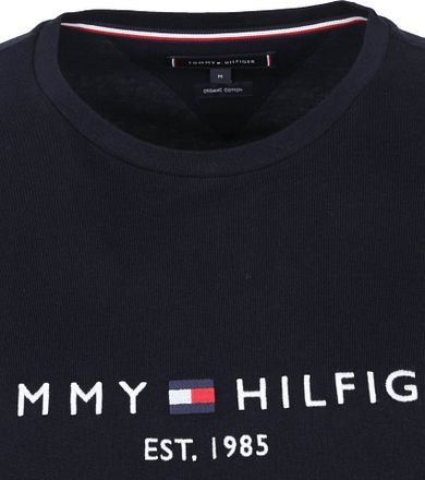 Tommy Hilfiger Logo T-shirt Donkerblauw MW0MW11465-403 kopen