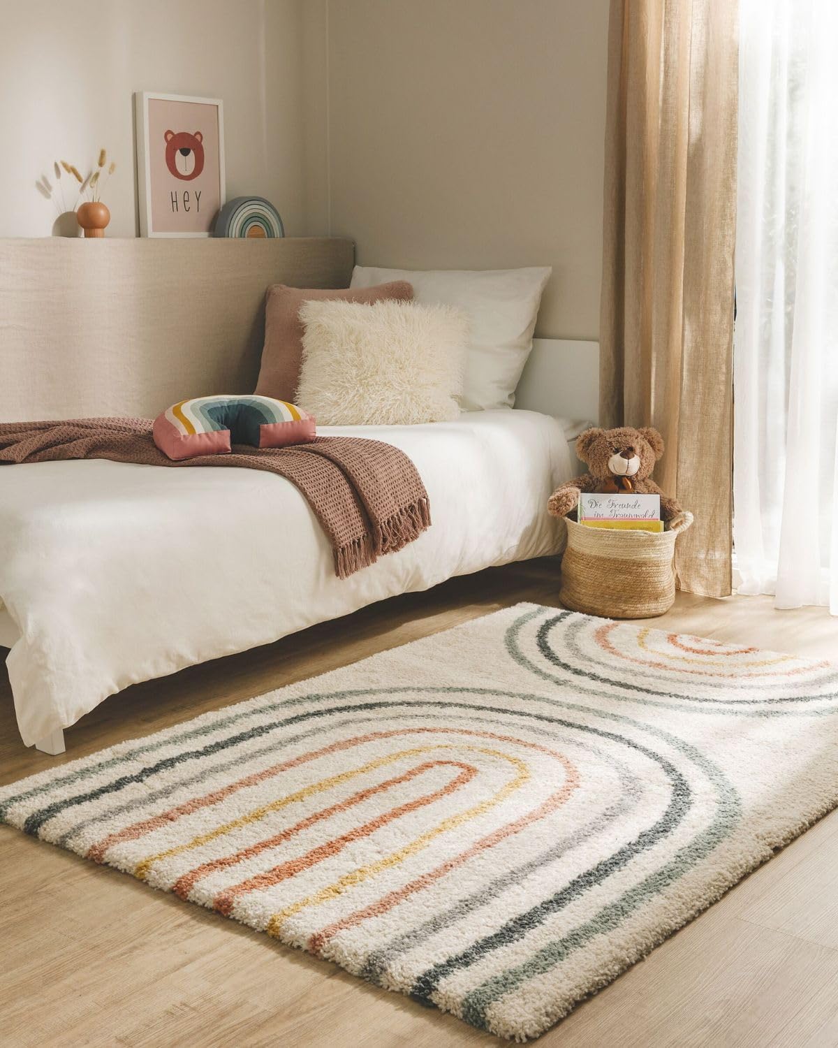benuta Lytte Kinderteppich Gobi - Multicolor 160x230 cm - Kunstfaser - Rechteckig & im Style: Style: Kindermotive, Scandi Living - Pflegeleicht für Kinderzimmer, Wohnzimmer, Schlafzimmer
