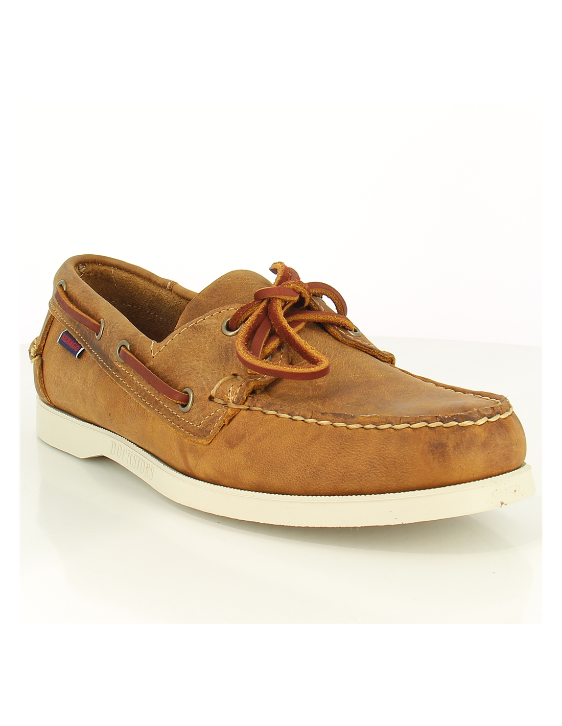 sebago mocassins bateaux homme docksides crazy cuir camel