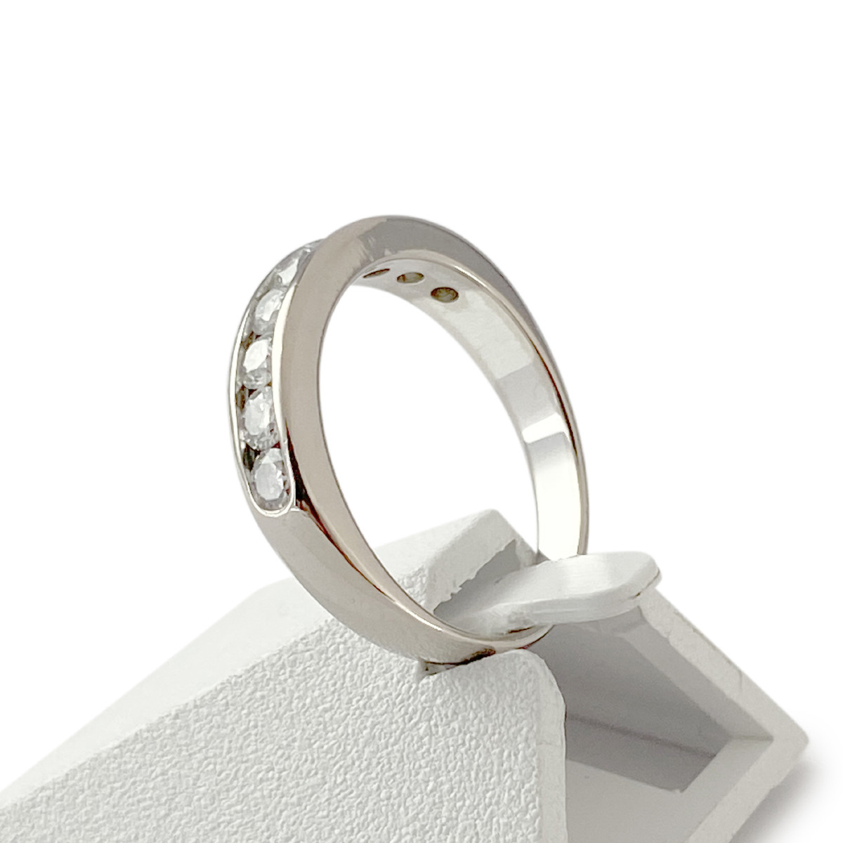 Bague d'occasion or 750 blanc diamants