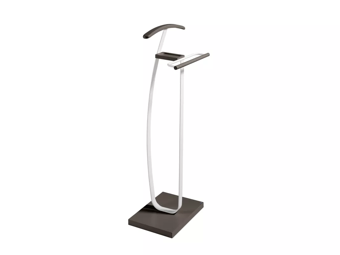 Valet de nuit - H115cm x L48cm x P30cm - hêtre massif moka/blanc - City