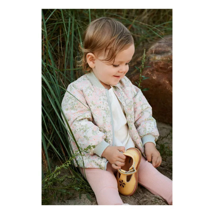 Wheat Veste Matelassée Malo Fleur Fibres Recyclées Bébé | Vert amande