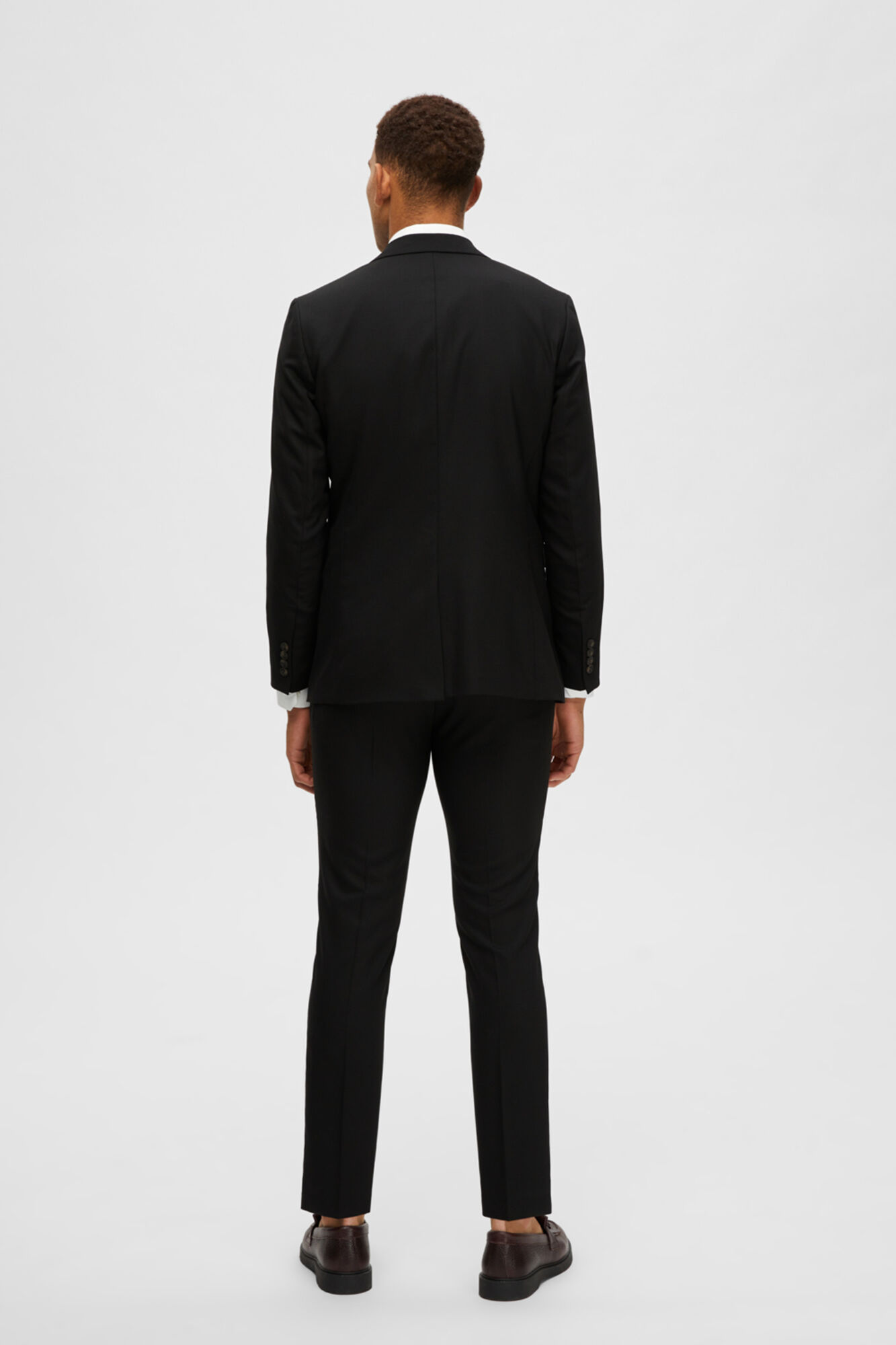 Terno masculino slim fit de duas peças - Preto