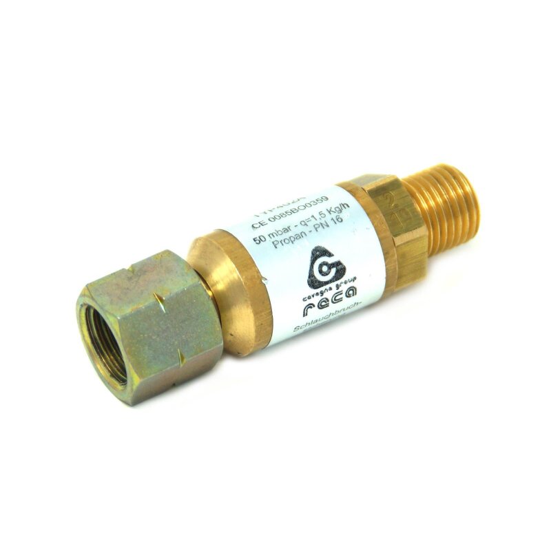 Schlauchbruchsicherung 30mbar ¼ Zoll links