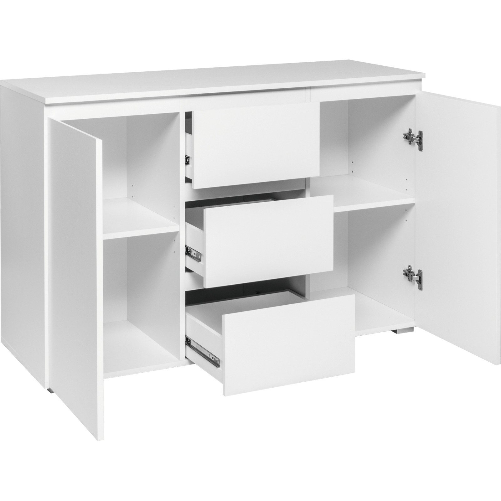 Kommode Shark Dekor weiss matt 120 x 80 x 40 cm