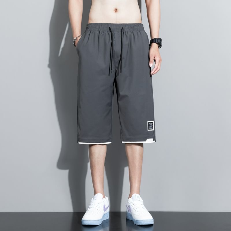 Lefitt - Mock Two-Piece Capri Cargo Pants
