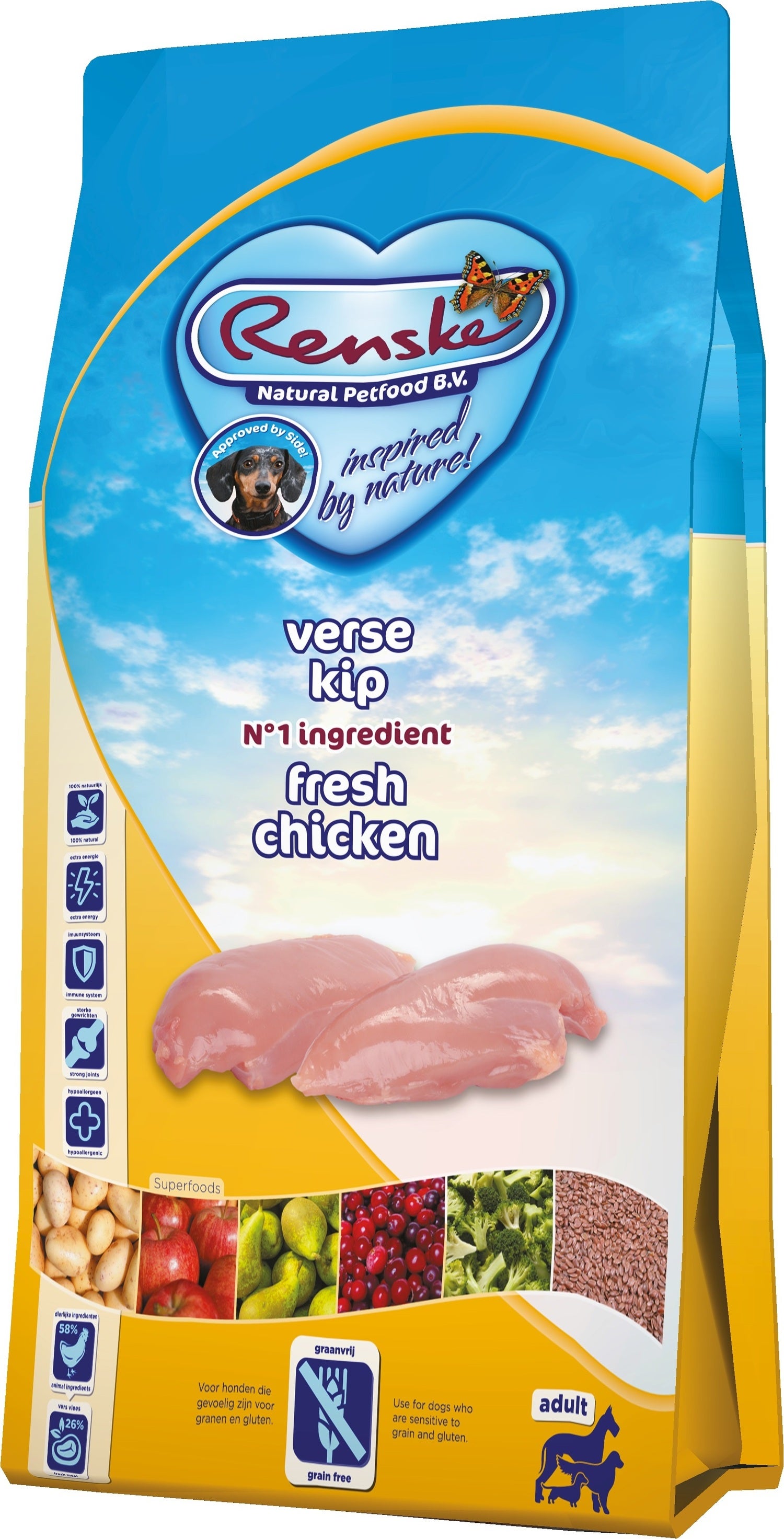 Renske Super Premium droogvoeding verse kip graanvrij 12 kg
