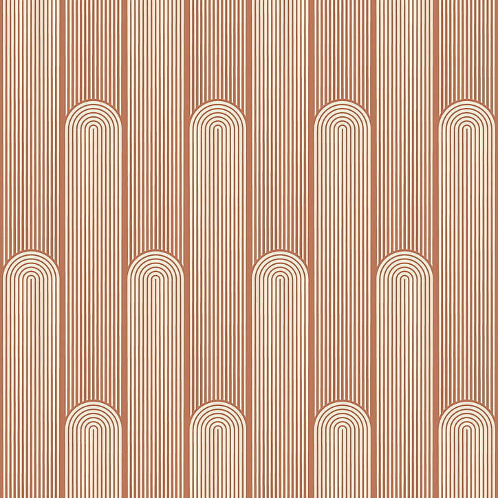 Papier peint Vinyle intissé GoodHome Pawnee terracotta l.53 x H.1005 cm