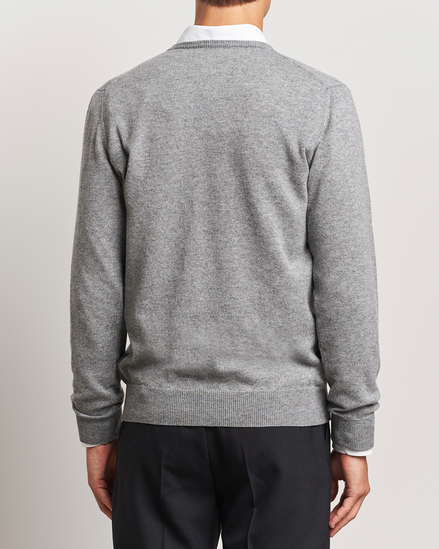 Piacenza Cashmere Cashmere V Neck Sweater Light Grey