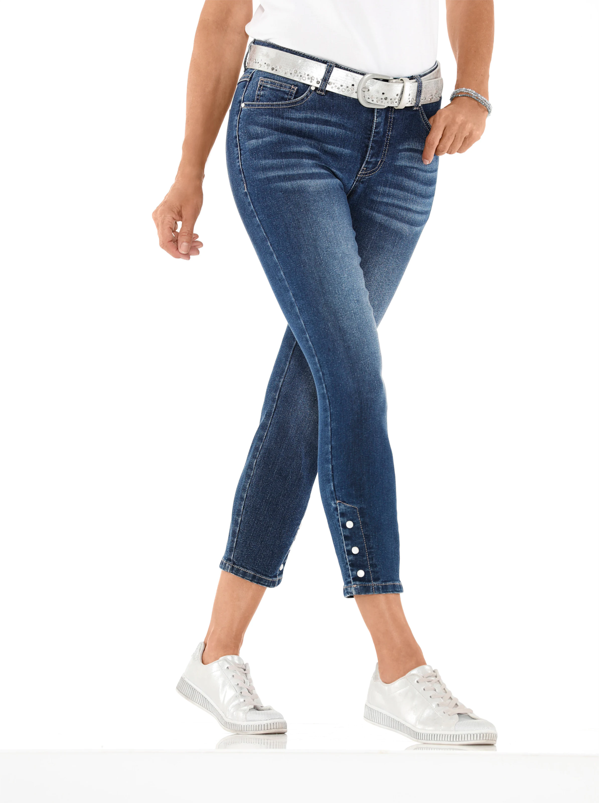 7/8-Jeans in blue-stone-washed