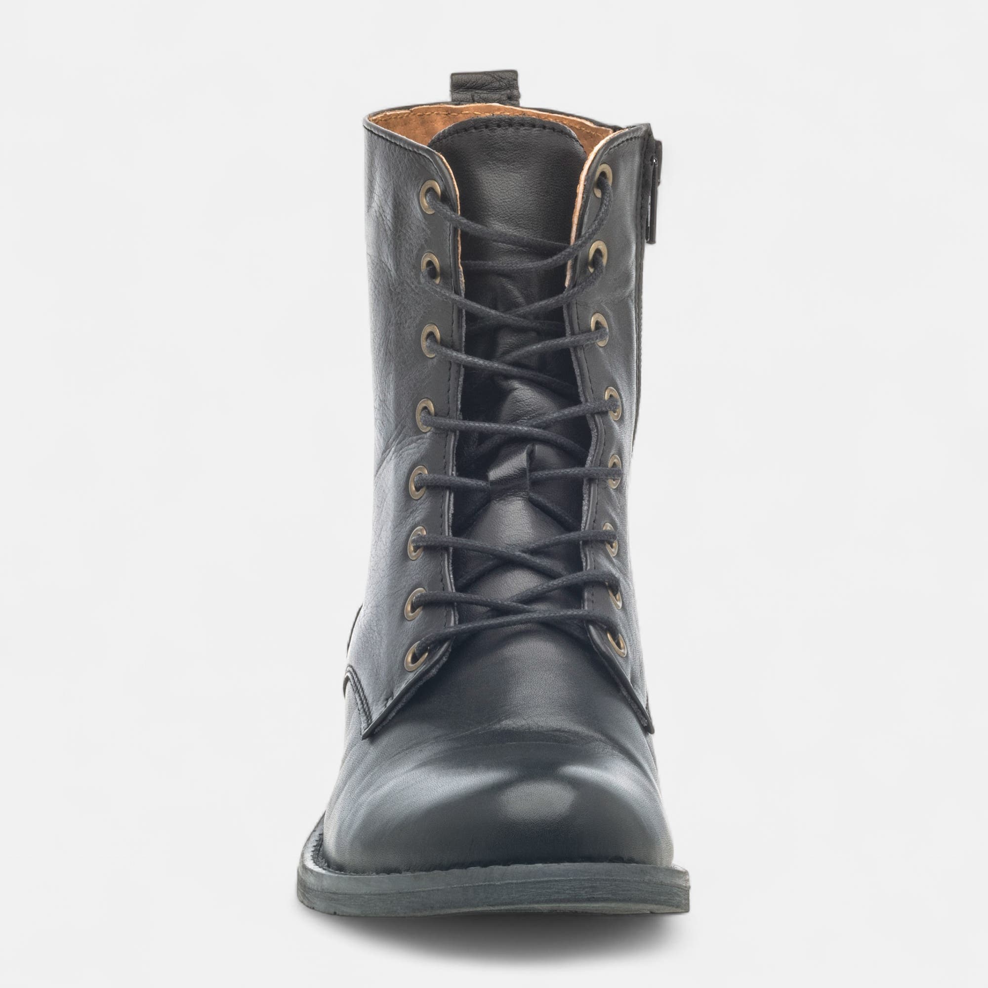 Bottines à lacets Femme en cuir noir