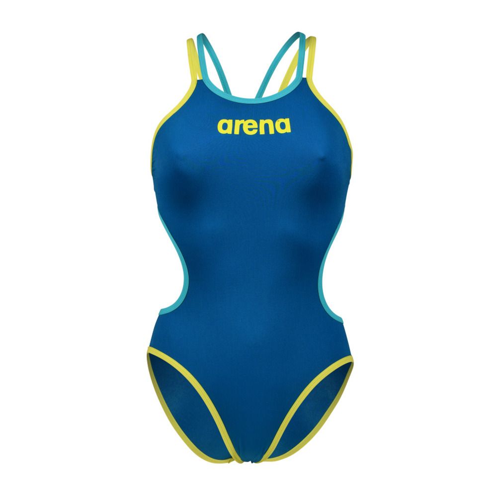 Arena ONE DOUBLE CROSS BACK - Maillot de bain 1 pièce Femme blue cosmo/soft green/wate