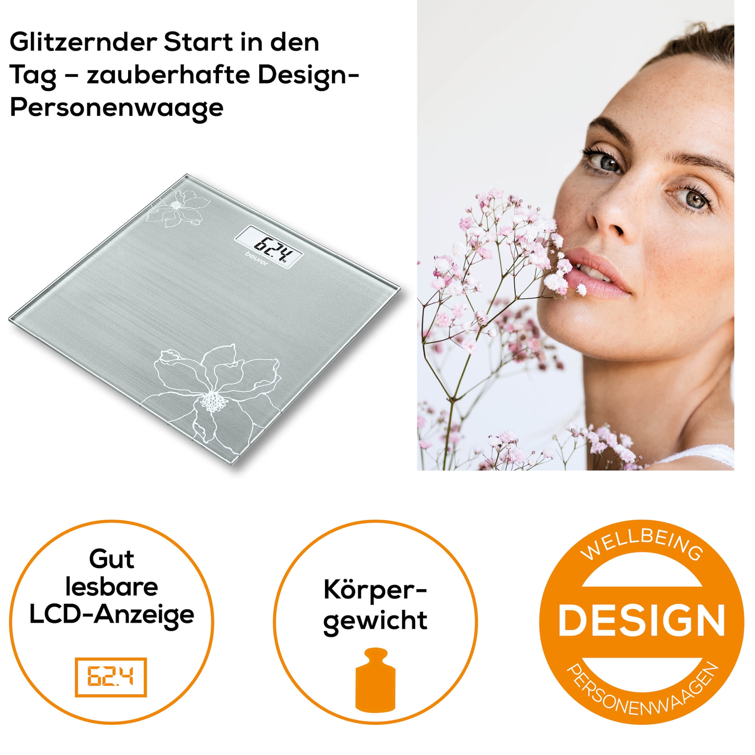 BEURER Personenwaage »GS 10 besonders flach mit nur 1,9 cm, Tragkraft bis 180 kg« Wiegefläche aus Sicherheitsglas, mit Einschaltautomatik