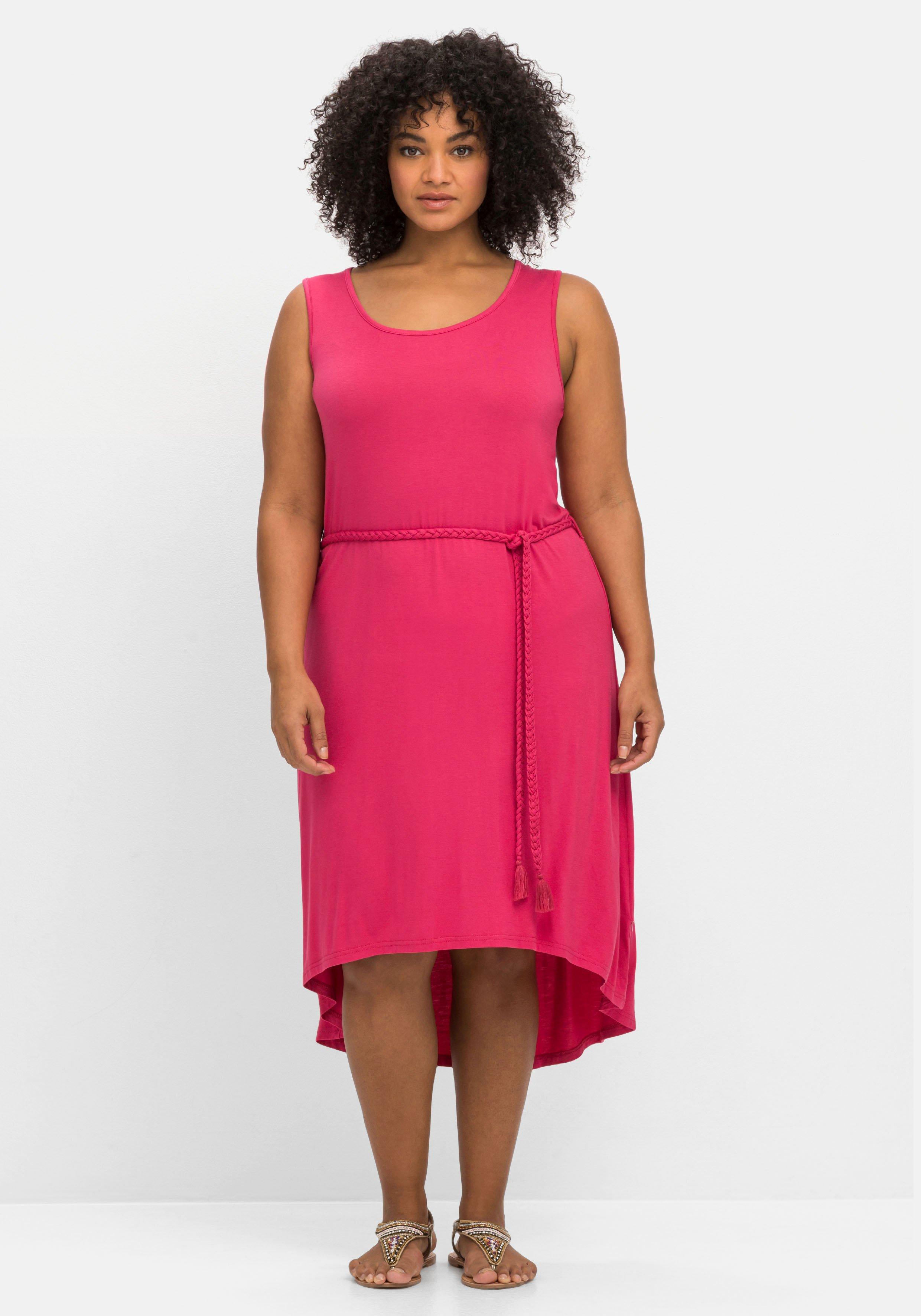 Jerseykleid in A-Linie, hinten länger als vorn