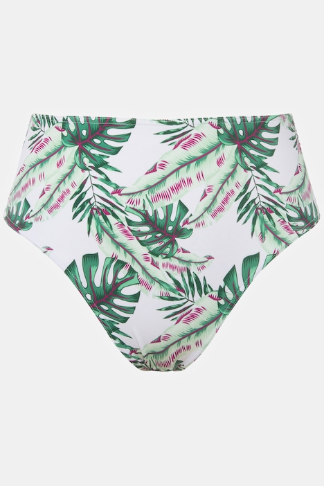 Bikini Slip, Panty, High Waist, Blätter Print
