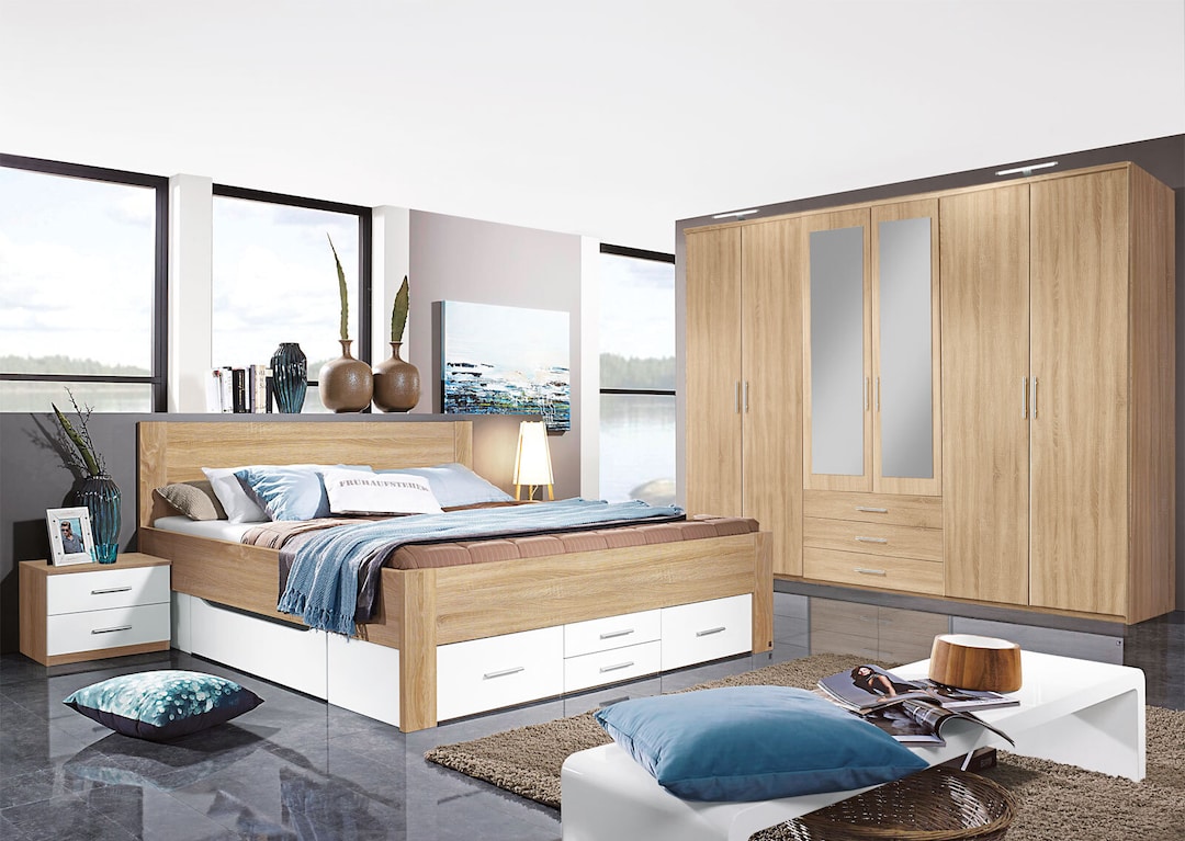 Drehtürenschrank Ben Eiche sägerau Nachbildung ca. 270 x 210 x 58 cm