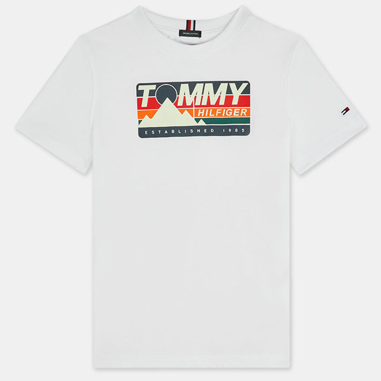 Tommy Hilfiger T-Shirt en Coton à motif fantaisie blanc