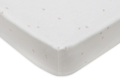 Jollein Stretchlaken Twinkling 60x120, Off white/Wild Rose