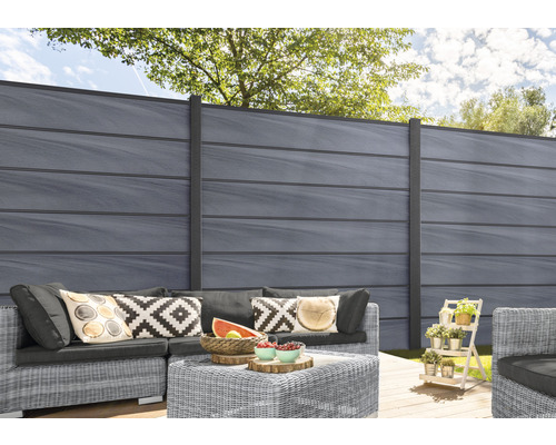 Hoofdelement GroJa Flex Grande Premium incl. sierlijst insteeksysteem zonder palen 180 x 180 cm steengrijs