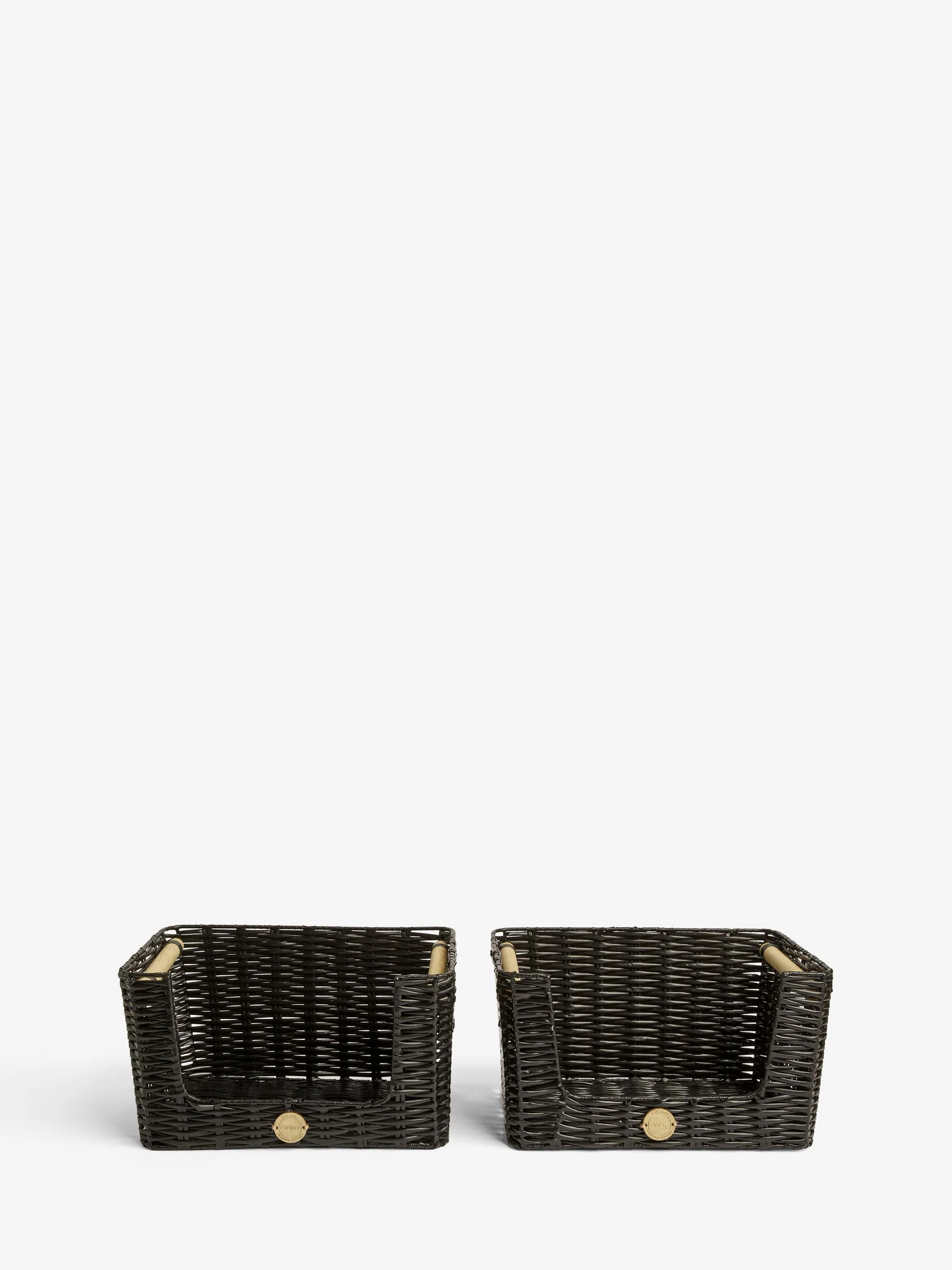 Set van 2 kunststof rieten keukenopslagmanden voor de keuken