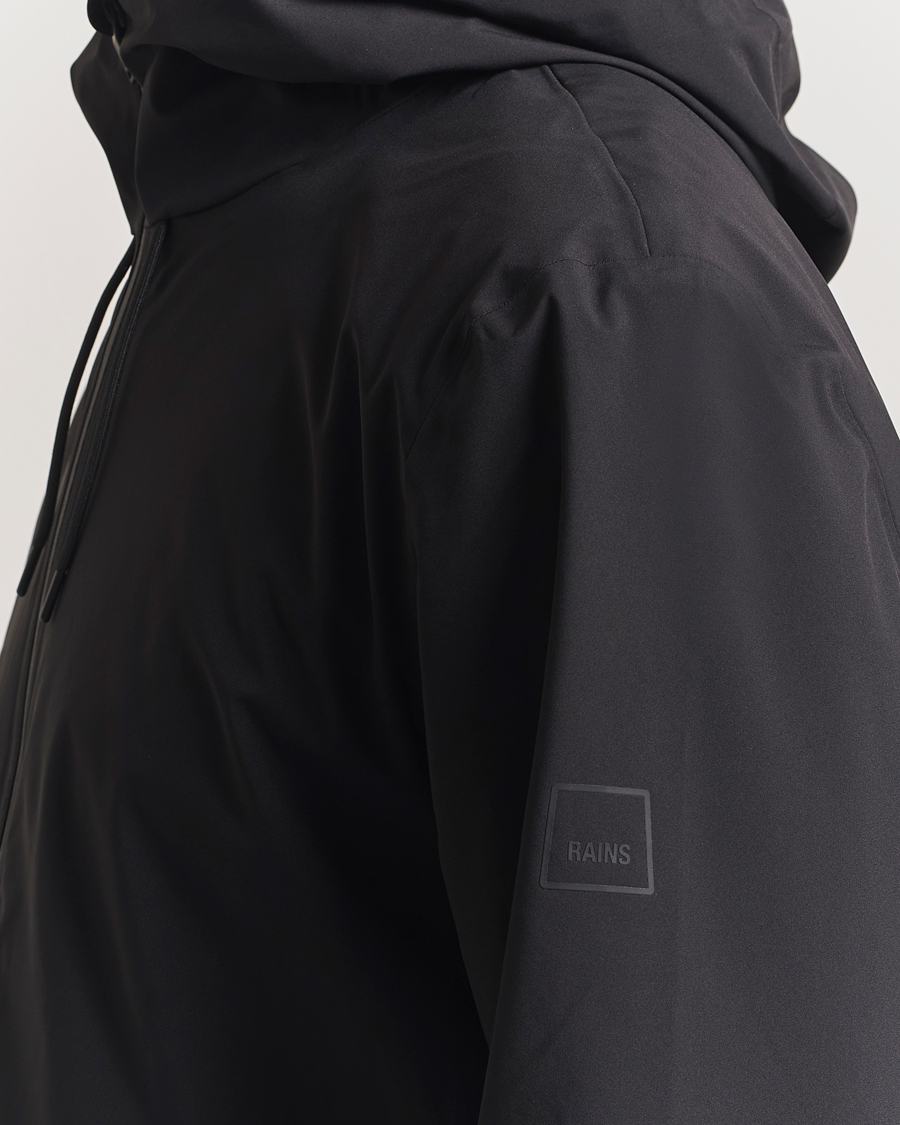 RAINS Suva Hooded Waterproof Long Jacket Black
