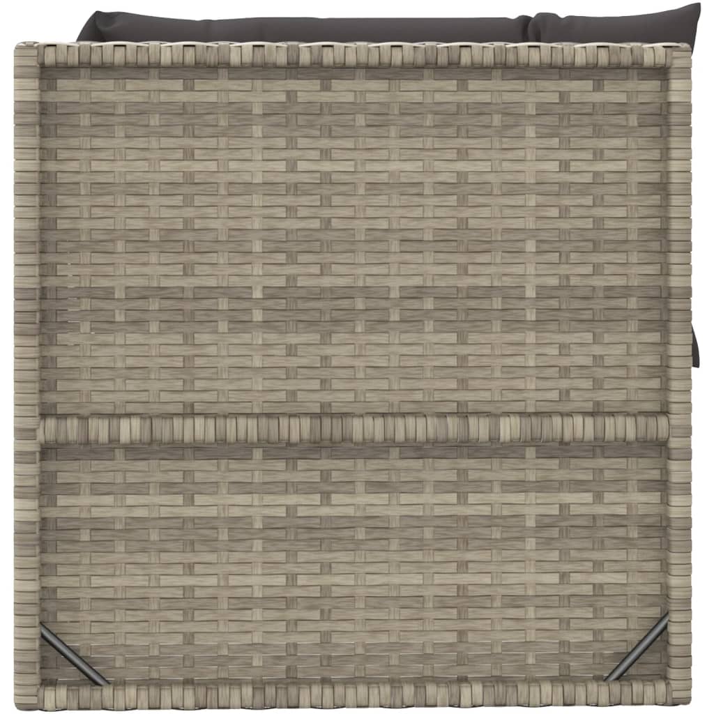 Salon de jardin meuble d'extérieur ensemble de mobilier 4 pièces avec coussins gris résine tressée