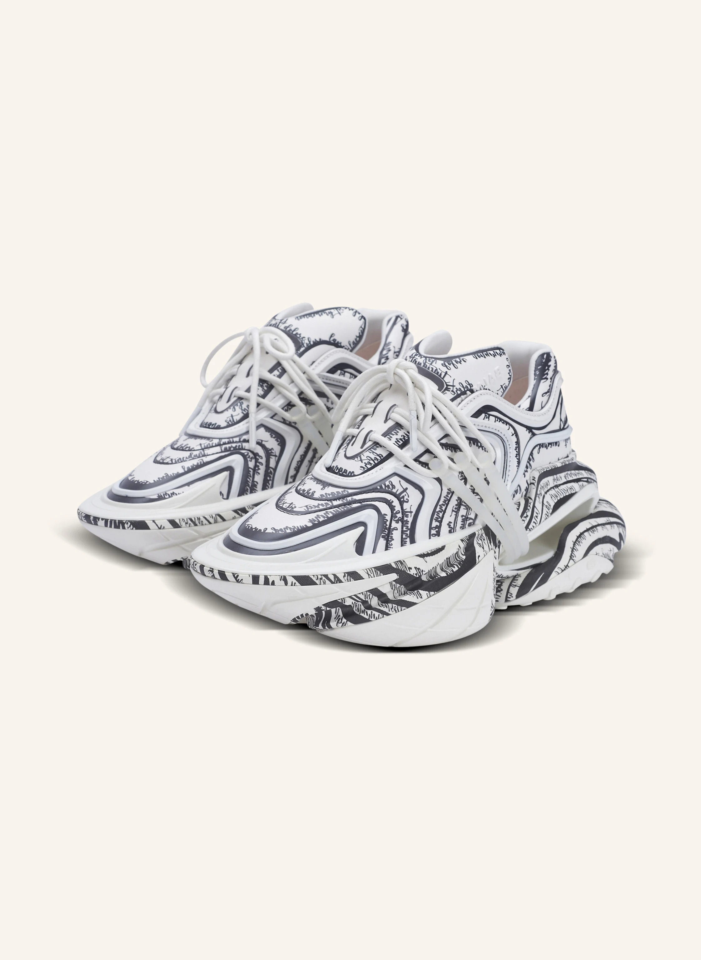 BALMAIN Sneakers Unicorn Wave mit „Lettre d'amour“-Print