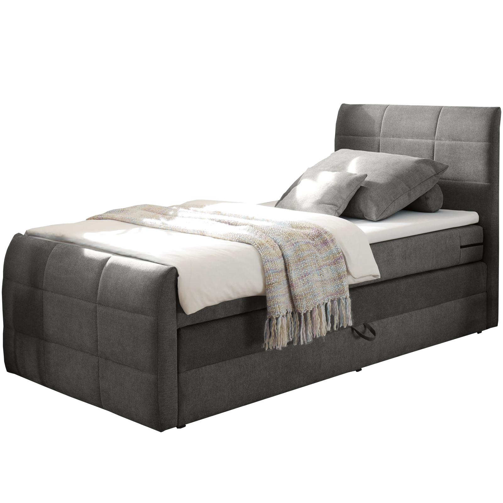 Boxspringbett - stone - H2 - 120x200 cm