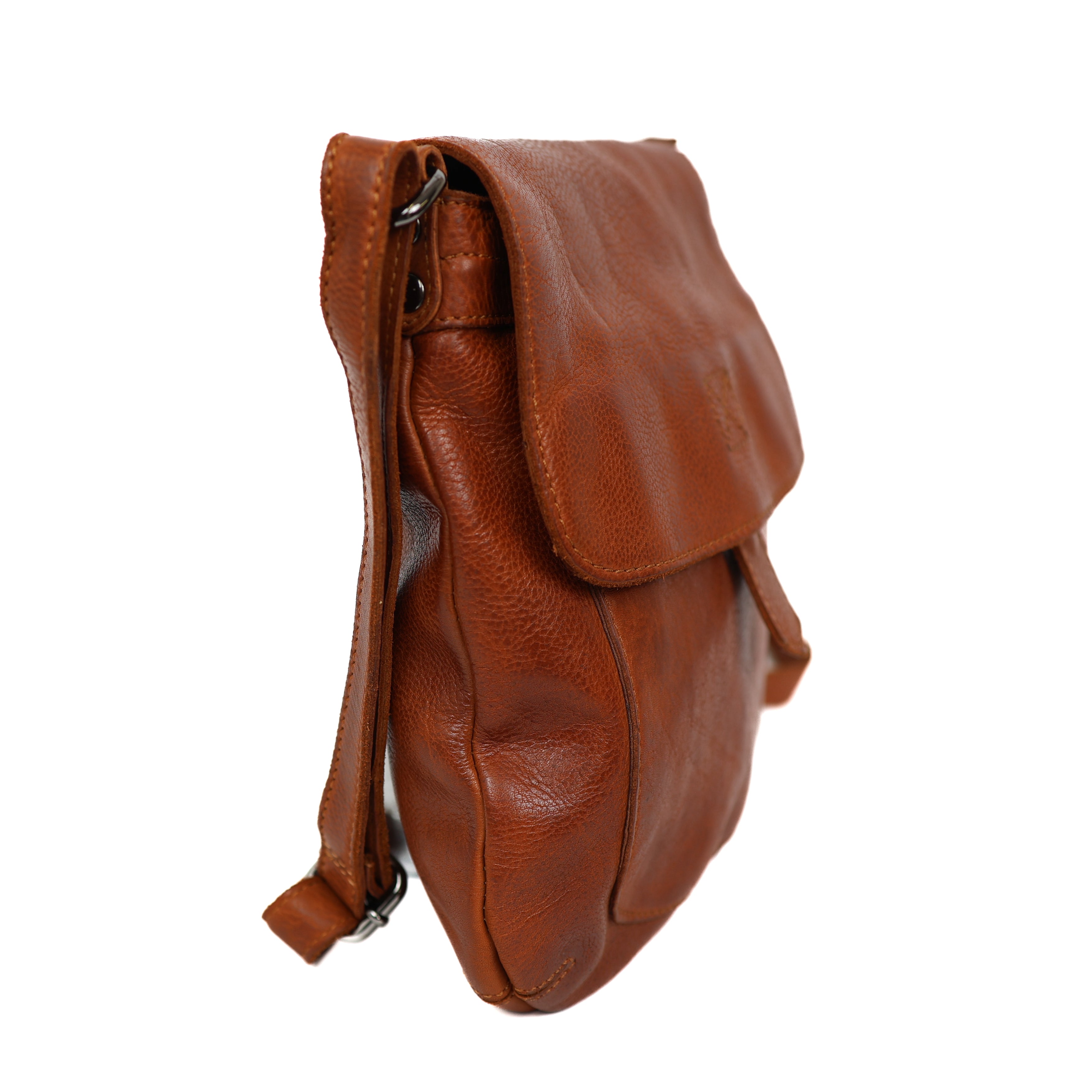 Schoudertas met flap 'Jip' cognac Cognac