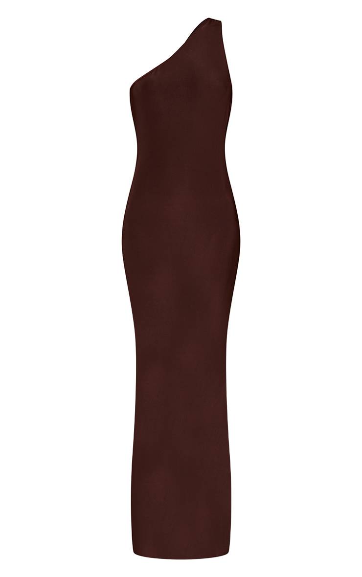 Chocolat Robe Maxi Dos Nu À Détail Anneau Et Fronces En Jersey Double Épaisseur Pour Grande Taille