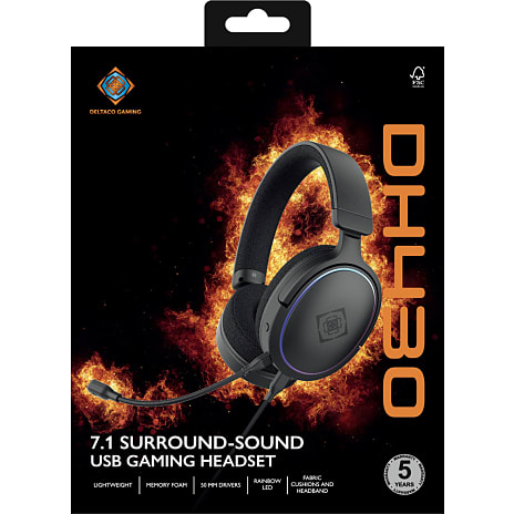 Deltaco Gaming DH430 7.1 gaming headset - sort