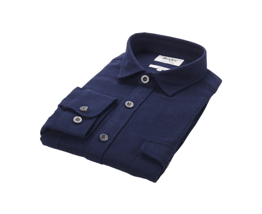 Surchemise en flanelle Navy - ANGELIN
