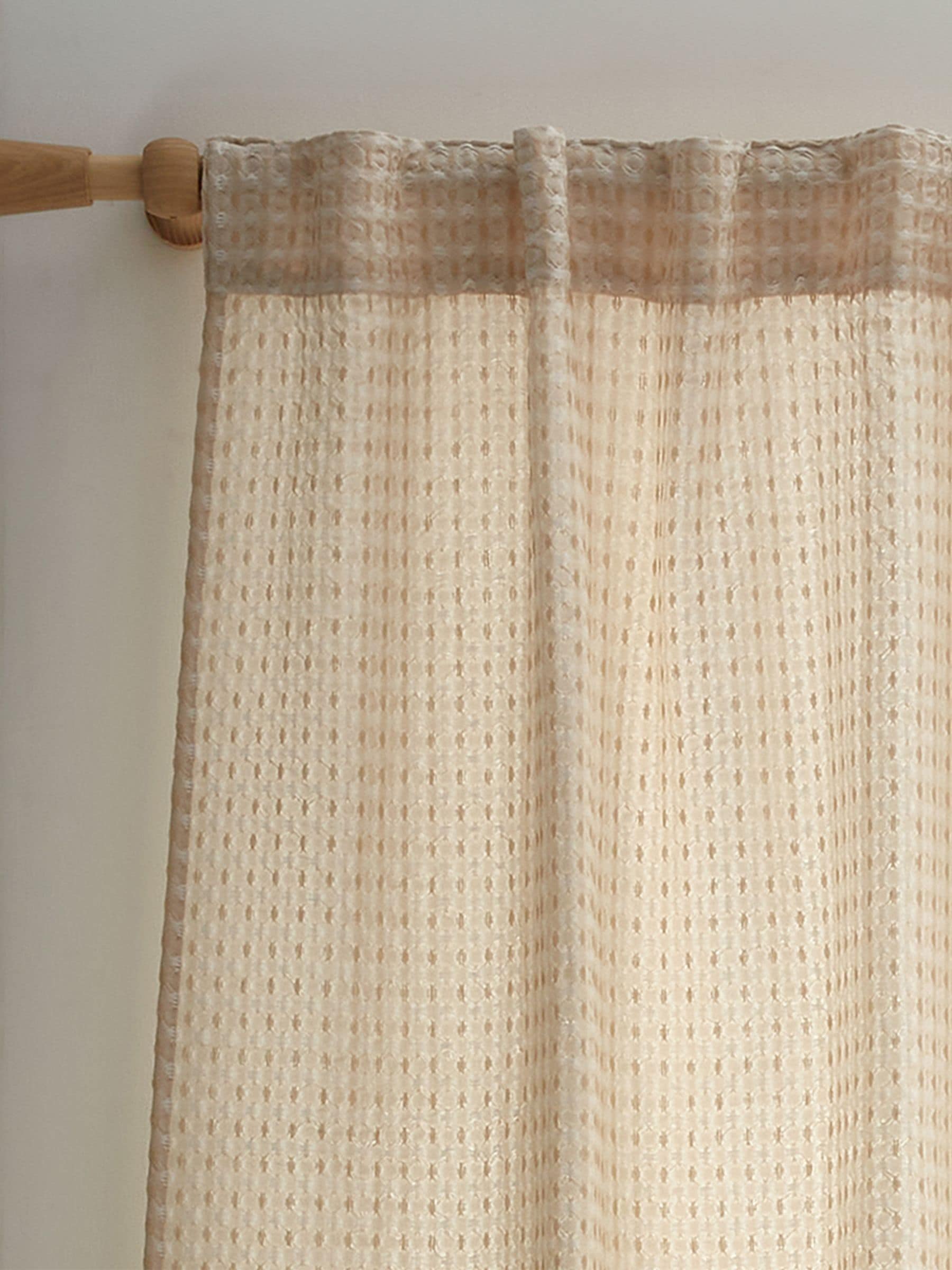 Pineapple Elephant Muscat Waffle Slot Top Voile Curtains Panel