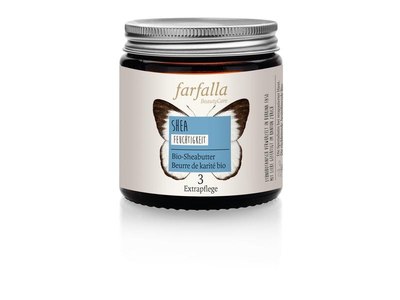 Farfalla Body Butter Shea Feuchtigkeit 100 ml Natürliche und feuchtigkeitsspendende Körperbutter mit Bio-Sheabutter für besonders trockene Haut