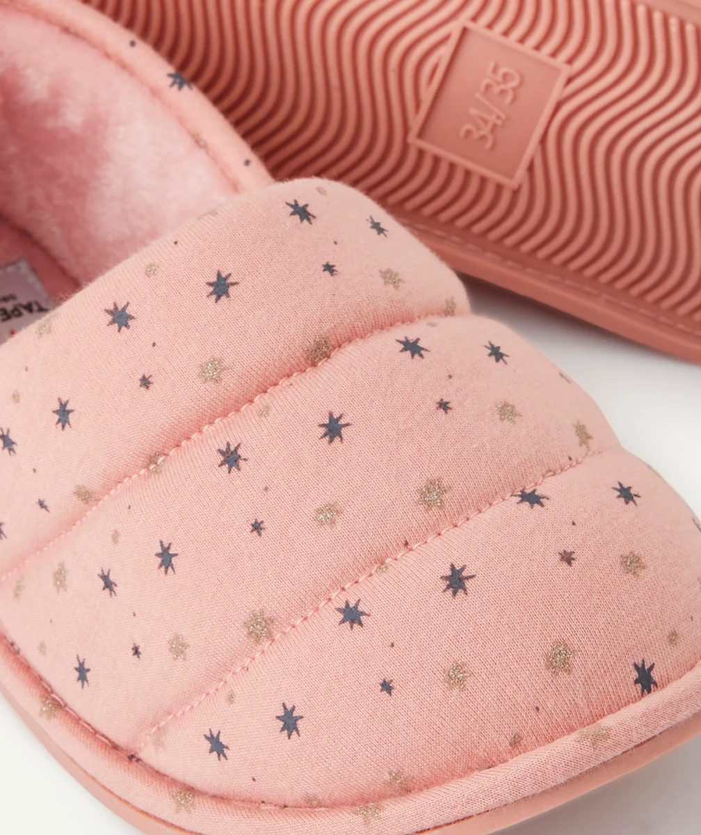 CHAUSSONS FILLE ROSES IMPRIMÉ ÉTOILÉ