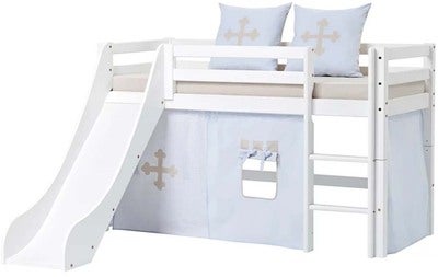 Hoppekids ECO Dream Halvhøy Loftseng med Sklie og Stige 90x200, Hvit