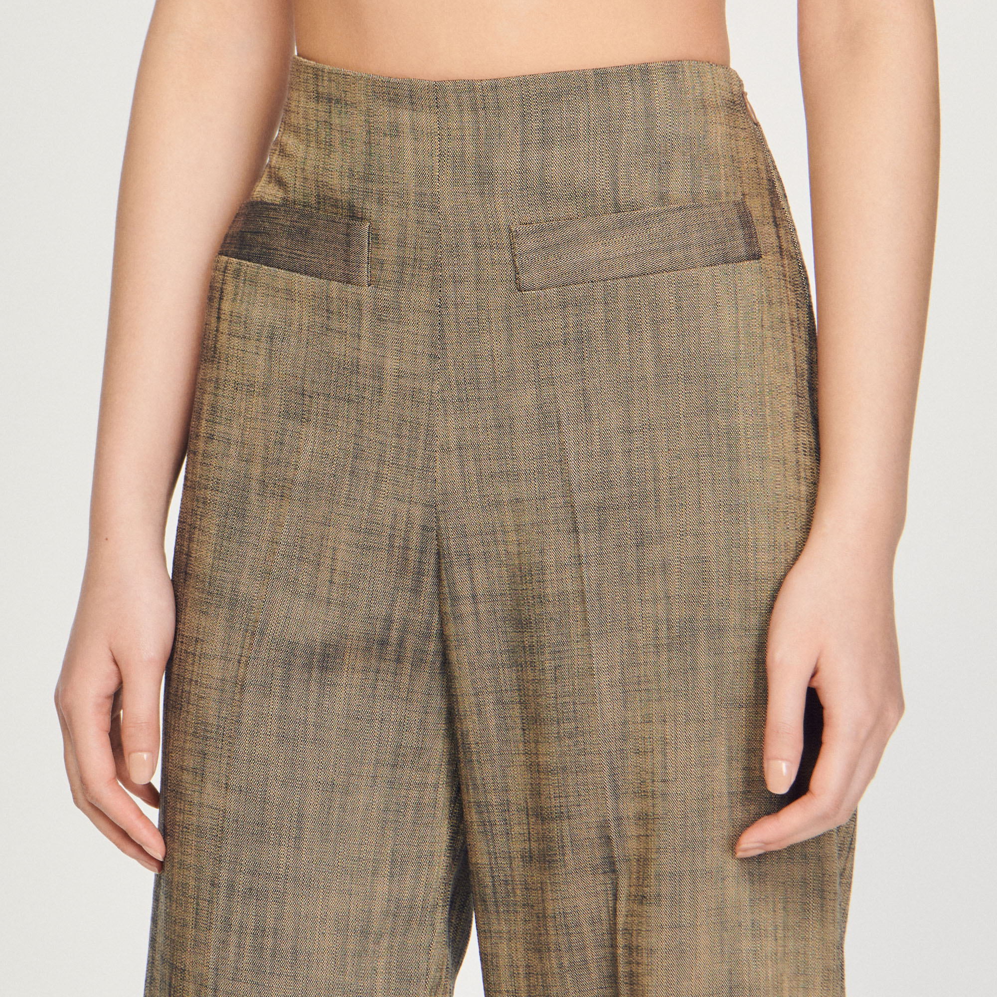 Pantalon large taille haute