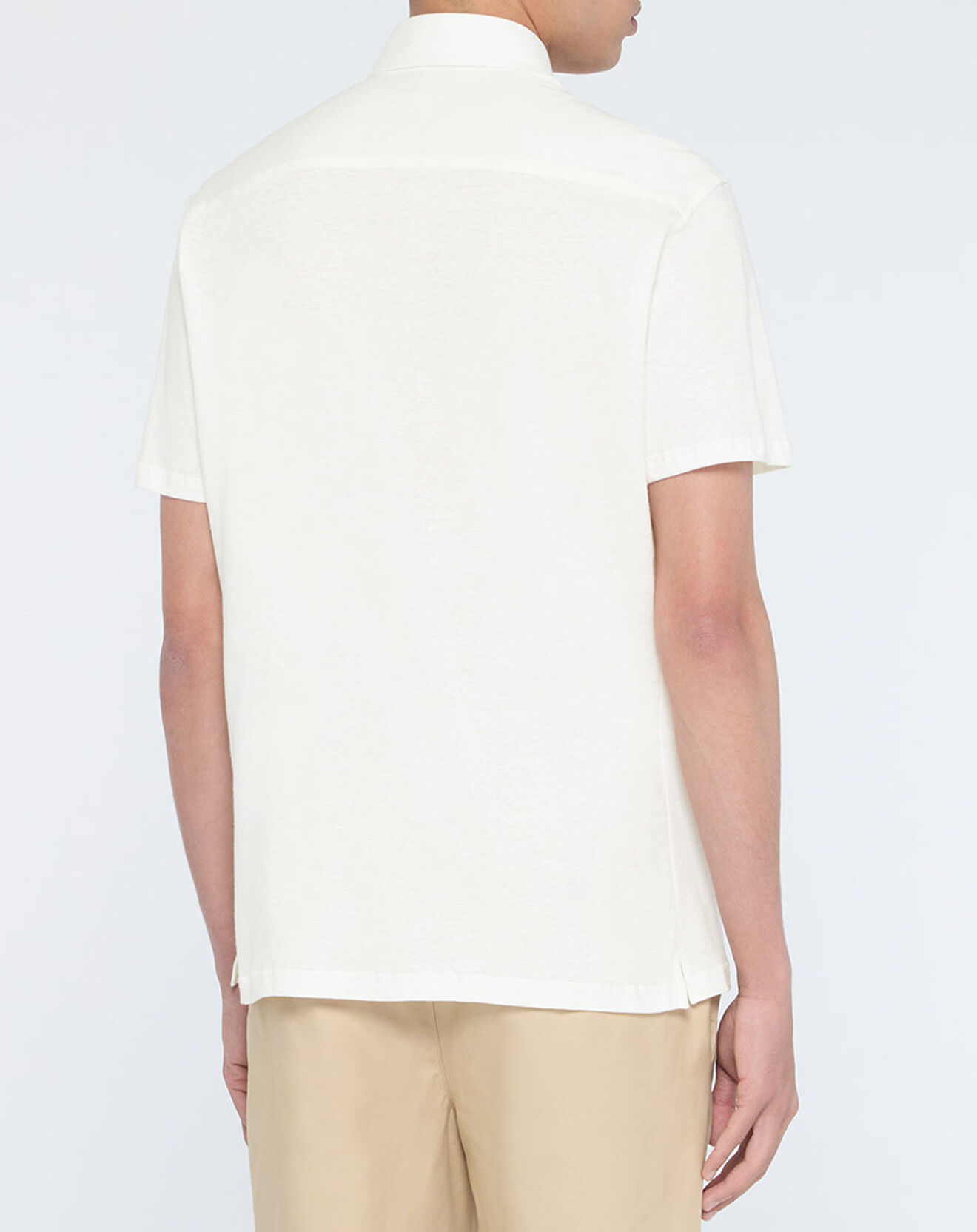 Hackett London Chemise en Lin mélangé Slim Fit Polo Piqué écrue