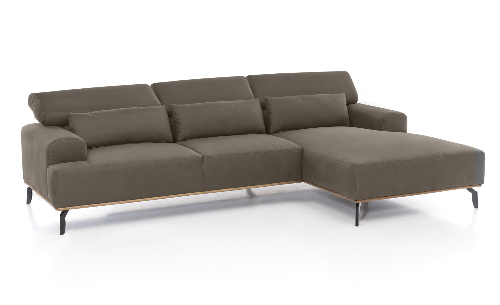 Ecksofa - light brown - Microfaser - Recamiere rechts