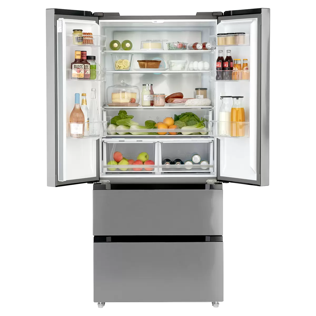 Kühl-/ Gefrier-Kombination Food Center/ French Door Silber