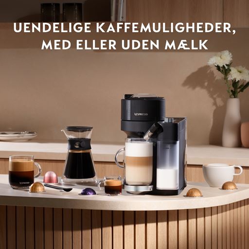 Nespresso Vertuo Lattissima Kaffemaskine, Blank Sort