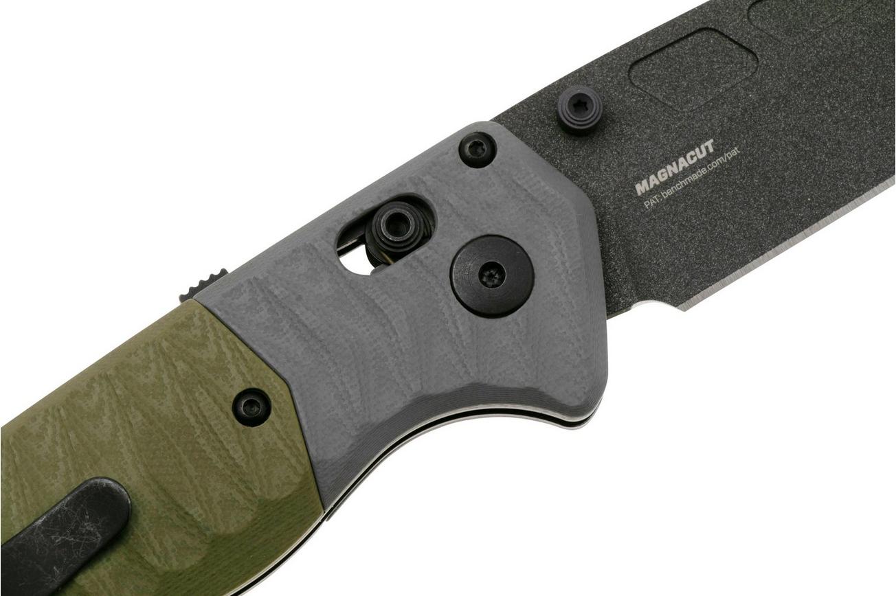 Benchmade P.S.K. 593BK CPM MagnaCut, Gray/Green G10, outdoorzakmes